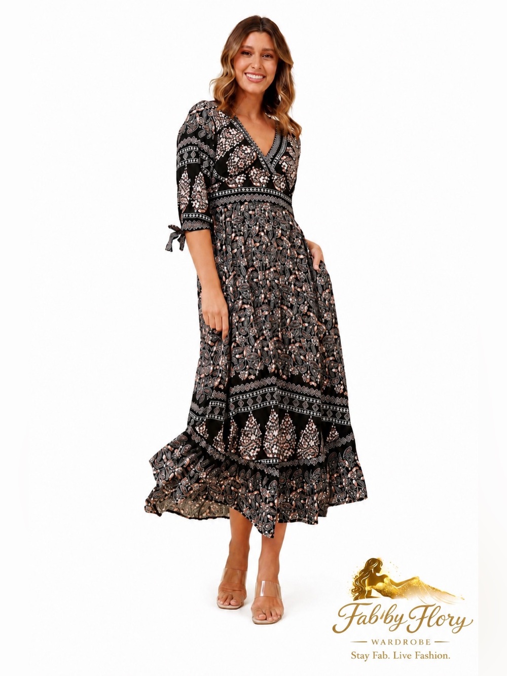 Black Floral Maxi Dress